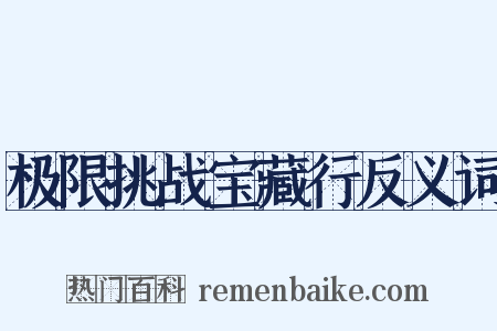 极限挑战宝藏行反义词是什么意思的图片